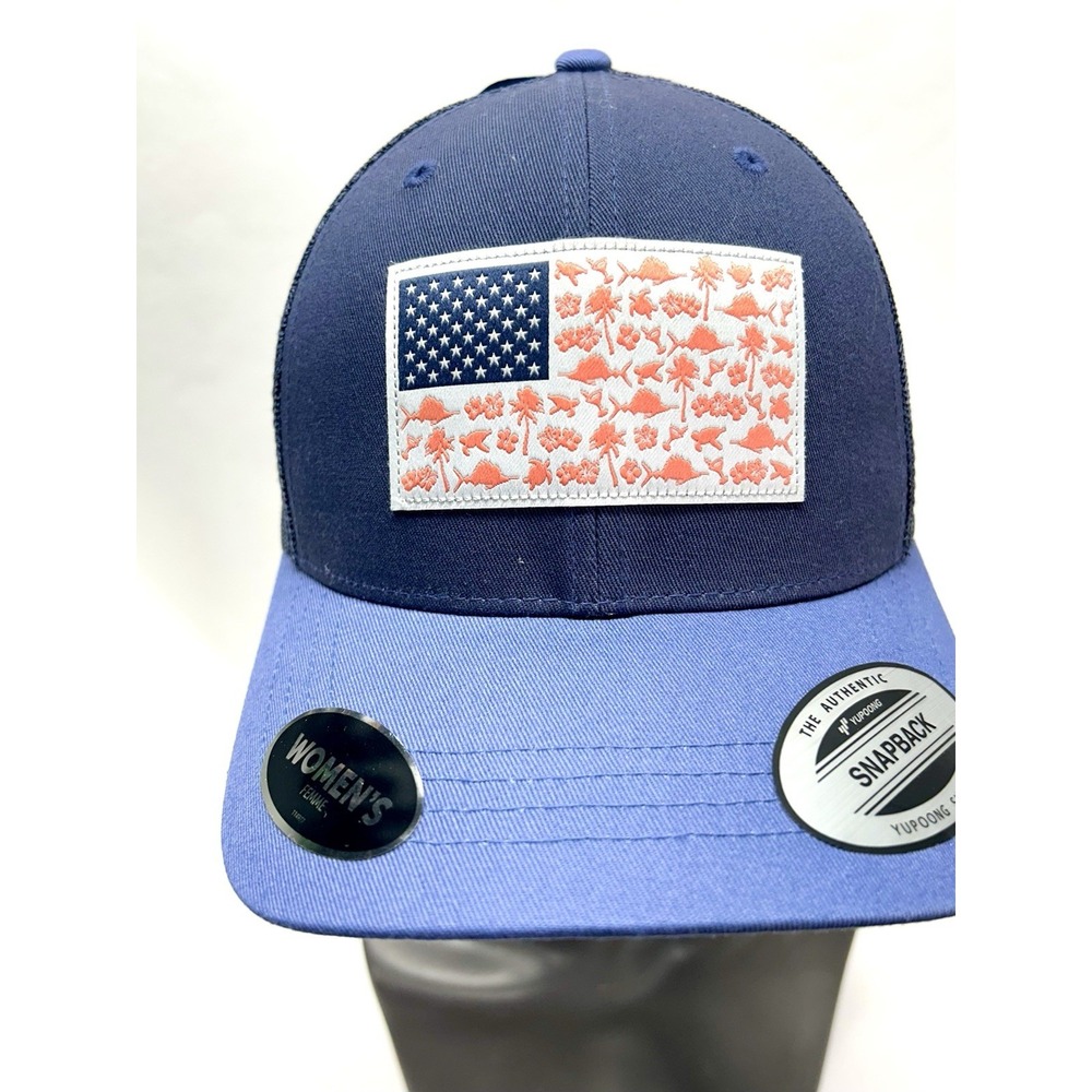 Columbia PFG Women's Fish Flag Snap Back Blue One Size Trucker Hat (YB)